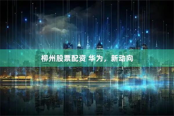 柳州股票配资 华为，新动向